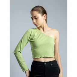 pyr8 Redamancii Women Vertical Striped One Shoulder Top-picture-11