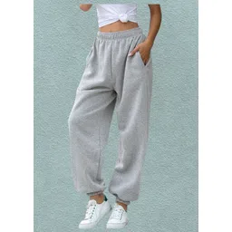 q-rious Women Relaxed Grey Cotton Blend Trousers-picture-17