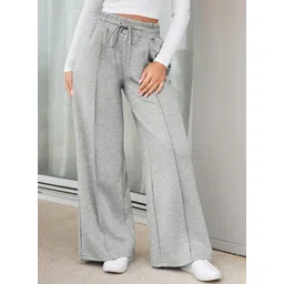 q-rious Women Solid Grey Track Pants-picture-20