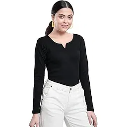 q - rious Women's Solid Full Sleeve Scoop Neck Top-picture-27