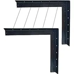 Q1 Beads 2 Pack 300 mm Metal Heavy Duty Wall Mount Angle Bracket L (12 x 12", Powder Coated)-picture-14