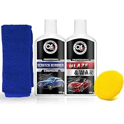 Q4 EVER Scratch Remover Kit | Q4 Ever Scratch Remover 100 Gm + Q4 Ever Glaze & Wax 100 Gm + Applicator + Microfiber Cloth (Pack Of-4), Black-picture-24