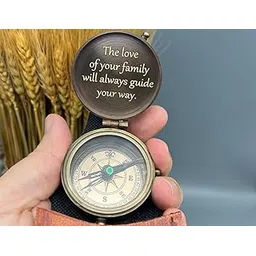 qarzun Personalized Pocket Compass Brass Nautical Birthday Gift for Your lovedones-picture-14