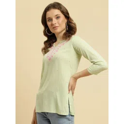 QAZMI Pashmina Work Aari Embroidered Kurti image 2