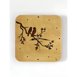QEZNEF Beige Solid Geometric Traditional Wall Clock-picture-33