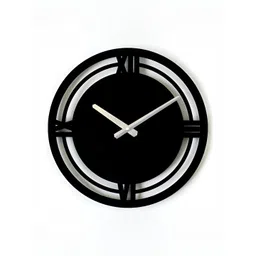 QEZNEF Black Geometric Traditional Wooden Wall Clock-picture-10