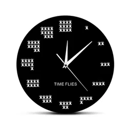 QEZNEF Black Solid Geometric Traditional Wall Clock-image-39