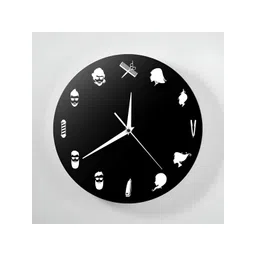 QEZNEF Black Solid Geometric Traditional Wall Clock-image-36