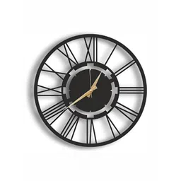 QEZNEF Black Solid Geometric Traditional Wall Clock-image-20
