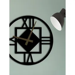 QEZNEF Black Solid Geometric Traditional Wall Clock-image-25