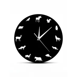 QEZNEF Black Solid Geometric Traditional Wall Clock-image-37