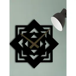 QEZNEF Black Solid Geometric Traditional Wall Clock-image-31