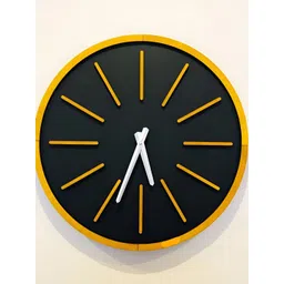 QEZNEF Black Solid Traditional Wall Clock-image-2