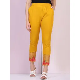 QIOA Women Lace-Detail Cotton Slim-Fit Trouser-picture-10