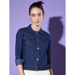 QIOA Women Lightweight Denim Jacket with Embroidered-picture-35