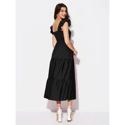 QIOA Women Solid A-Line Midi Dress image 4