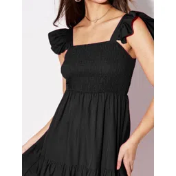 QIOA Women Solid A-Line Midi Dress image 5