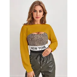 QIOA Women Solid Boxy Crop Top-picture-21