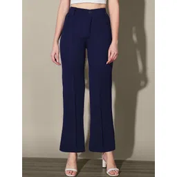 QIOA Women Solid Comfort High-Rise Formal Regular Trousers-picture-17