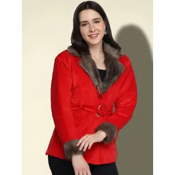 QIOA Women Velvet Lightweight Solid Parka Jacket-picture-33