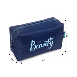 QIPS Rectangular Beauty Cosmetic Pouch - Navy Blue image 3