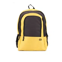 QIPS Unisex Brown & Yellow Colourblocked Backpack-picture-23