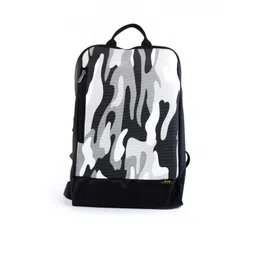 QIPS Unisex Grey & White Camouflage Printed Backpack-picture-23