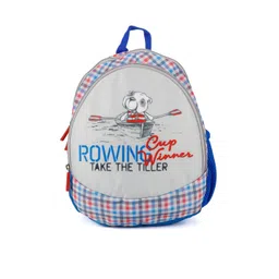 QIPS Unisex Kids Grey & Blue Graphic Backpack-picture-17