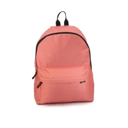 QIPS Unisex Peach & Black Solid Backpack-picture-17