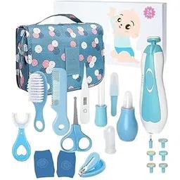 QIQI Baby Healthcare and Grooming Kit, 19 in 1 Baby Electric Nail Trimmer Set Newborn Nursery Health Care Set for Infant Toddlers Baby Boys Girls Kids Haircut Tools (0-3 Years+) (Multicoloured) (M_KIT)-picture-13