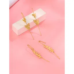 Qiroko Set Of 2 Leaf Shaped Ear Cuffs-picture-19