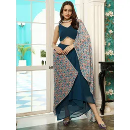 QISSA Floral Printed Saree With Blouse Piece-picture-22