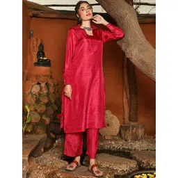 QISSA Women Regular Kurta with Trousers-picture-13