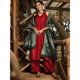 QISSA Women Regular Kurta with Trousers & With Dupatta-picture-17