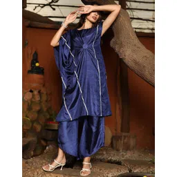 QISSA Women Striped Regular Kurta with Trousers-picture-24