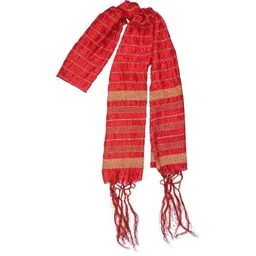 qitty Art Silk Self Design Red Men Dupatta-picture-38