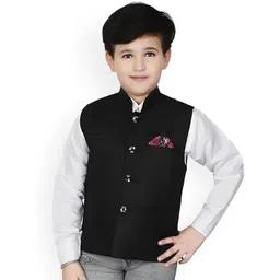 Qitty Boys Woven Nehru Jacket With Shirt-picture-56