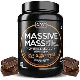 QNT Massive Mass | 2kg | Irish Chocolate | 13 Servings (25g Protein, 5.7g BCAA), Advanced Muscle Gain & Weight Gain Whey Protein | BCAA for Fast Muscle Recovery | Creatine for Muscle Strength-picture-11