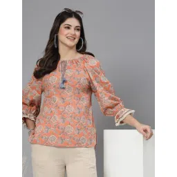 QOMN Peach Cotton Printed Top-picture-14