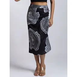 QONA Women Printed A-Line Mid Rise Midi Skirt-picture-11