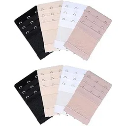 qoxolyz Women's Bra Extender 3 Hooks 3 Rows 8Pcs Elastic Bra Band Hook Strap Extensions Multicoloured Medium-picture-17