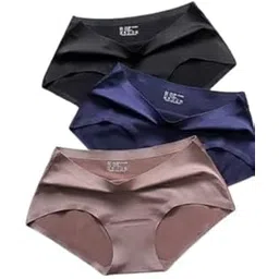 qoxolyz Women's Seamless Hipster Ice Silk Panty multicolour Pack of 3-picture-38