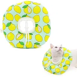 Cat Cone Collar Comfy & Soft Stuffed PP Cotton Adjustable Size Machine Washable, After Surgery for Anti-Licking Dog E Collar,Surgery Recovery Collar for Pet (M:16-29cm)-image-1