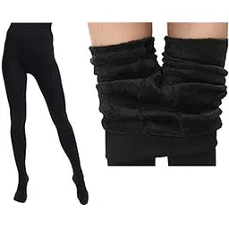 qraftink women skinny warm pantyhoselegging opaque thick fleece lined tharmal pantyhose tight for winter full leg pack of 1-picture-27