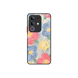 QRIOH Floral Canvas Printed Vivo T4x 5G Glass Back Case Mobile Accessories-picture-22