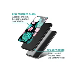 QRIOH Floral Printed Samsung Galaxy A55 5G Glass Back Case Mobile Accessories image 2