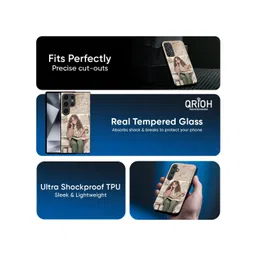 QRIOH Graphic Printed Sleek & Lightweight Silicone Samsung Galaxy M54 5G Glass Back Case image 4