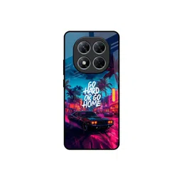 QRIOH Hustle Hard Printed Poco X7 5G Glass Back Case-picture-44
