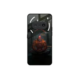 QRIOH Lord Hanuman Animated Printed Nothing Phone 3a Glass Back Case Mobile Accessories-image-5