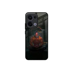 QRIOH Lord Hanuman Printed Oppo Reno13 5G Glass Back Case Mobile Accessories-image-9